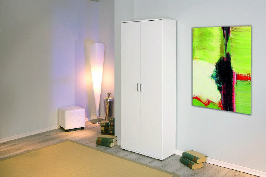 foto del prodotto armadio 2 ante con dmcilro, color bianco, 70x34x189h