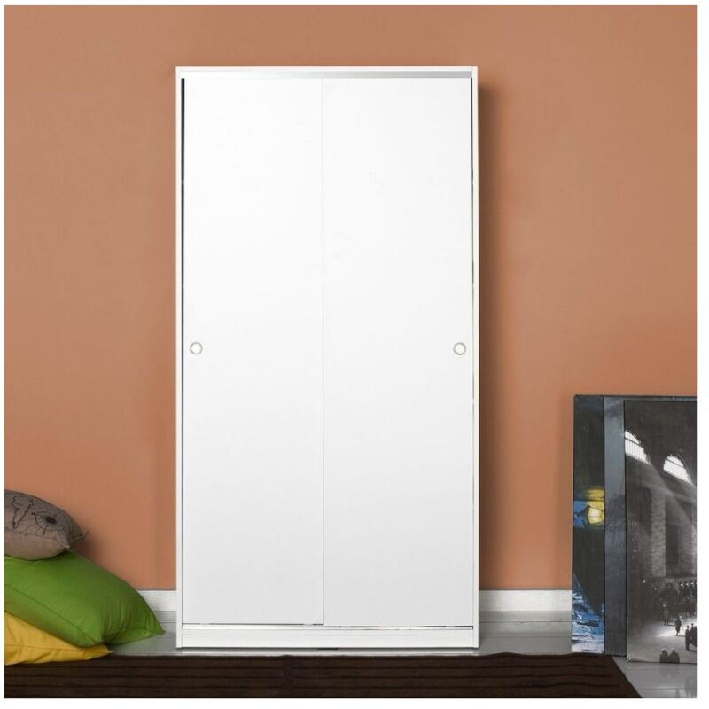foto del prodotto armadio 2 ante scorrevoli 5 ripiani swd4352023 colore bianco