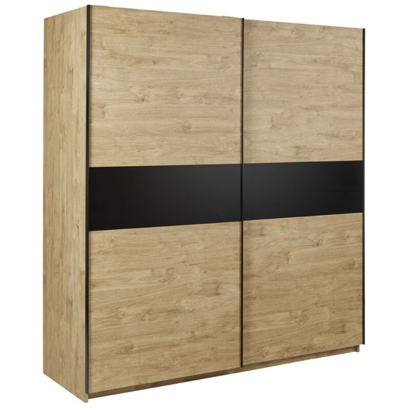 foto del prodotto armadio 200cm per camera da letto con 2 porte scorrevoli collezione morgane colore quercia dorata
