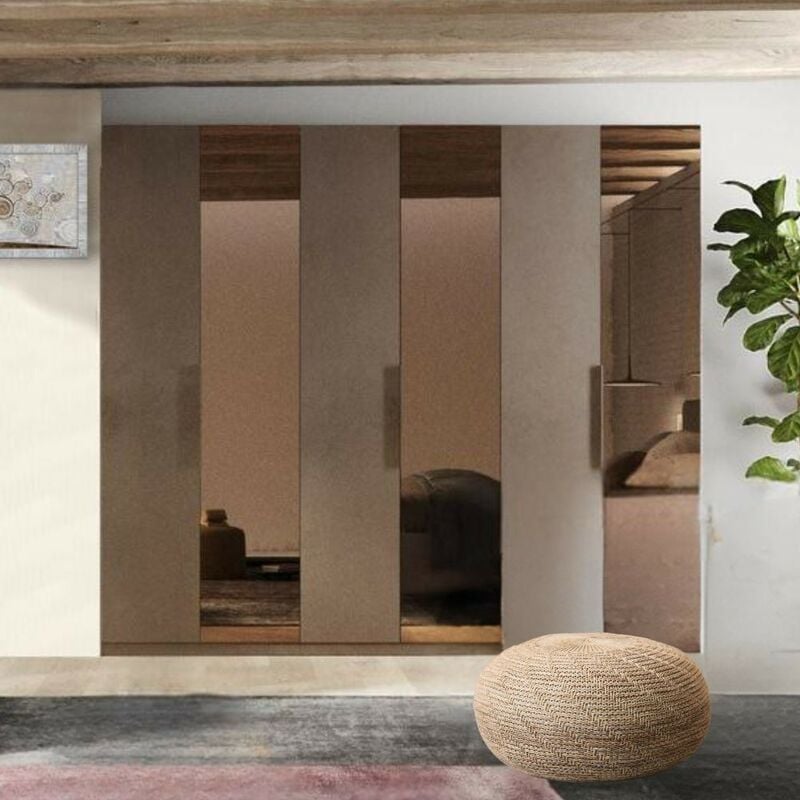 foto del prodotto armadio 275 cm con 6 ante battenti colore bronzo con specchi bronzati