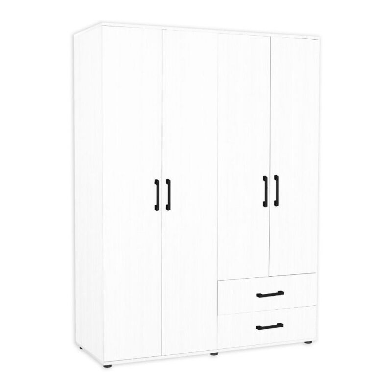 foto del prodotto armadio 4 ante e 2 cassetti grd4422023 colore bianco