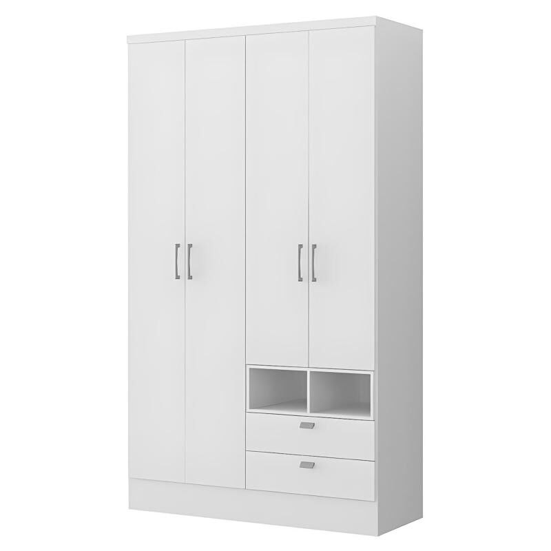 foto del prodotto armadio 4 ante e 2 cassetti l.120 cm bianco odilon