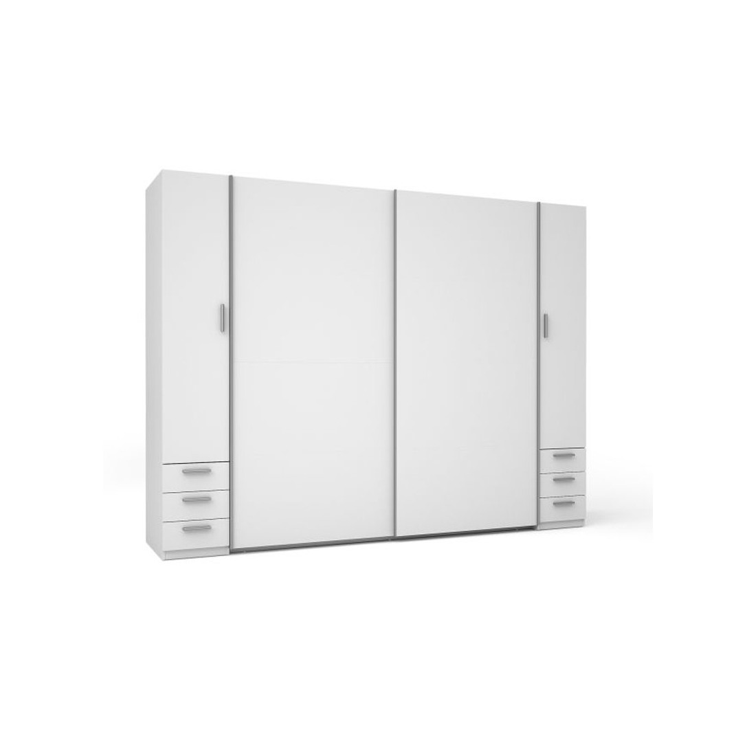 foto del prodotto armadio 4 porte con 6 cassetti - bianco - collezione star