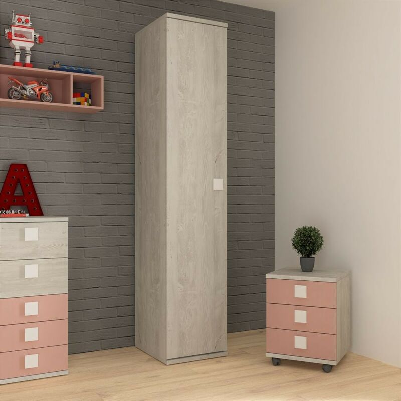 foto del prodotto armadio 45x223h cm in legno con anta colore bianco consumato