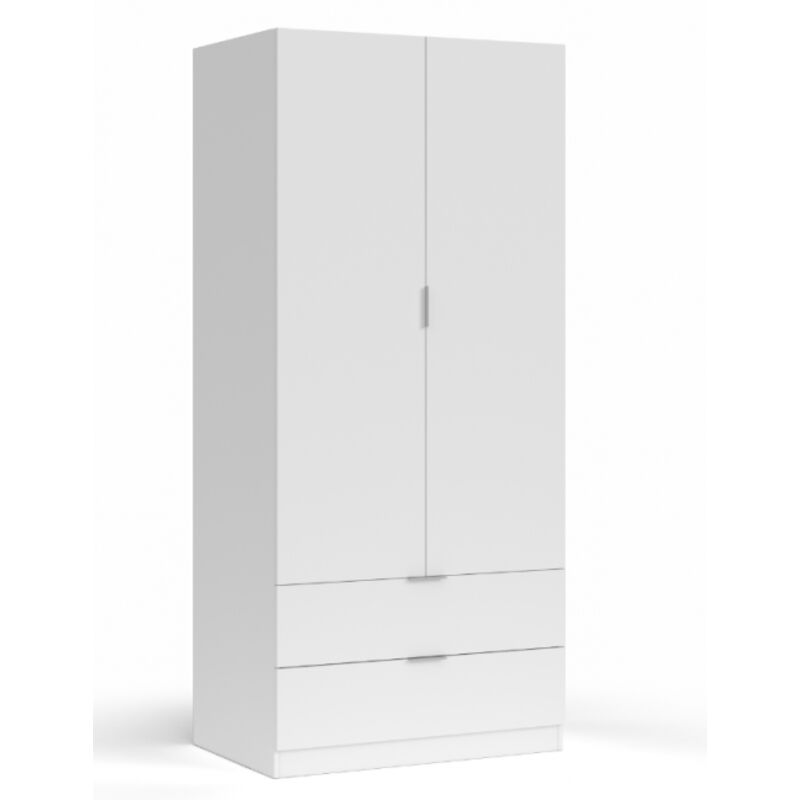 foto del prodotto armadio 81,5x52x180h cm con 2 ante e 2 cassetti bianco opaco latina