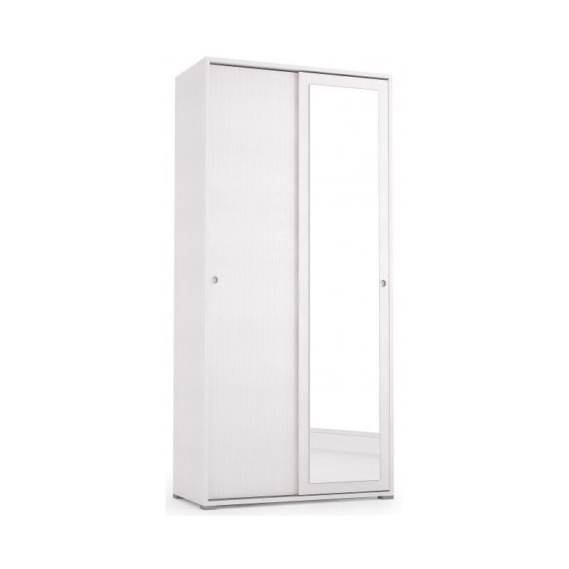 foto del prodotto armadio 90x195h cm con due ante scorrevoli bianco frassinato plutone