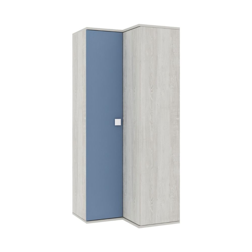 foto del prodotto armadio 98x96x223h angolare bianco consumato celeste