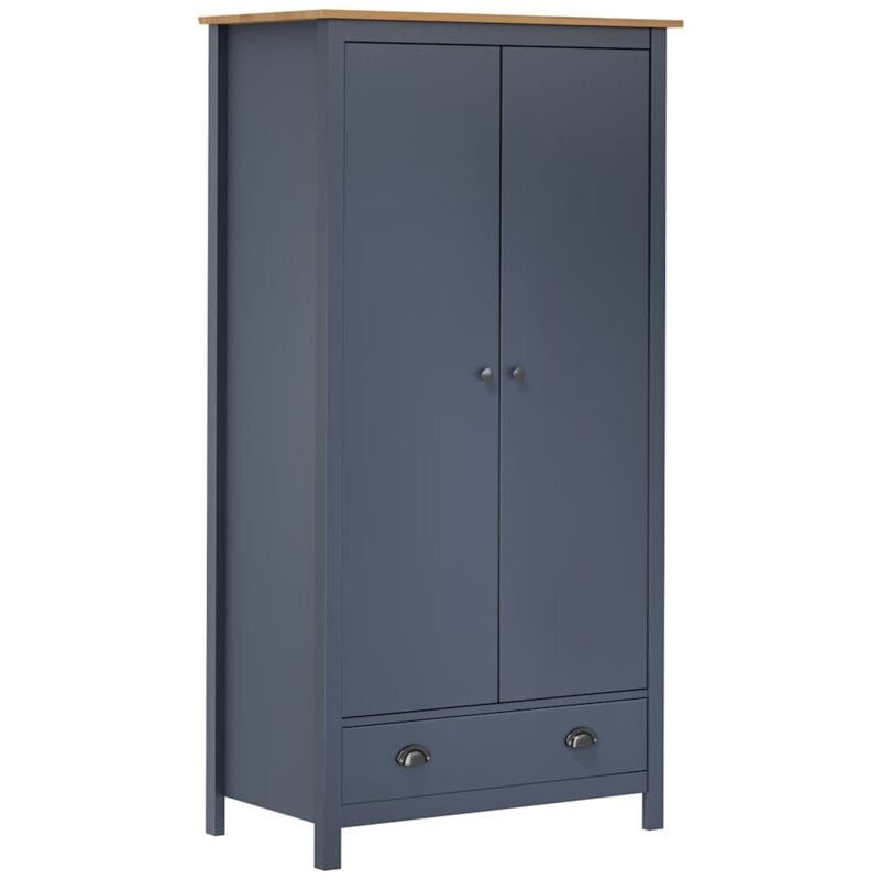 foto del prodotto armadio a 2 ante hill grigio 89x50x170 cm in legno di pino vidaxl
