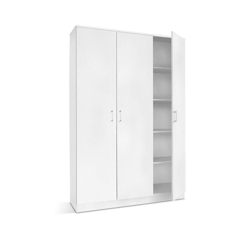foto del prodotto armadio a 3 ante colore bianco, collezione rey. guardaroba ideale per il tuo ingresso o la tua lavanderia.