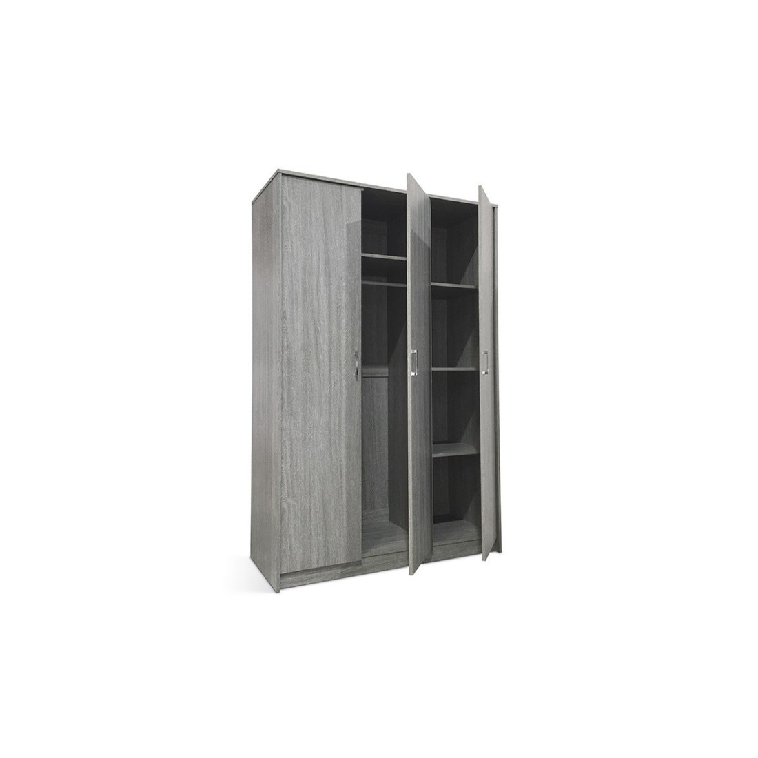 foto del prodotto armadio a 3 ante colore rovere collezione rey. guardaroba ideale per il tuo ingresso o la tua lavanderia.