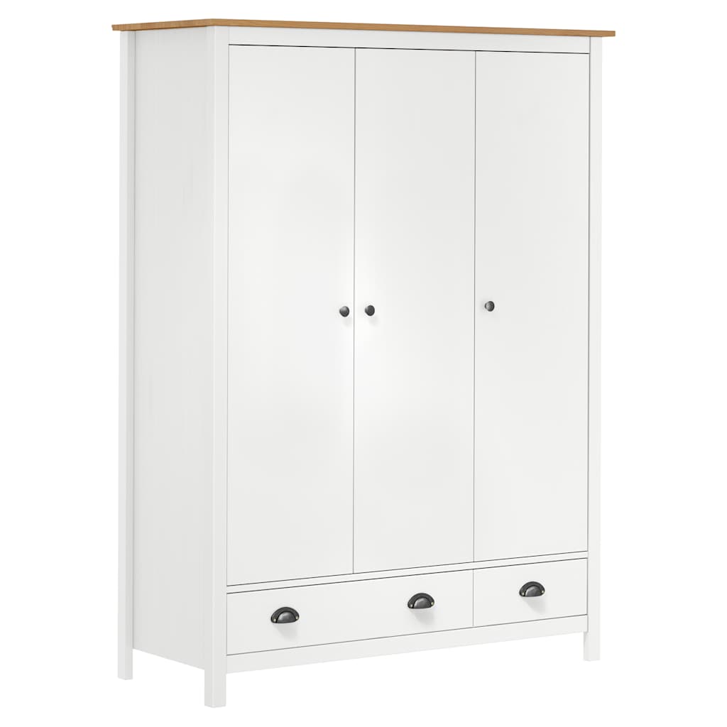 foto del prodotto armadio a 3 ante hill bianco 127x50x170 cm in legno di pino cod mxl 68612