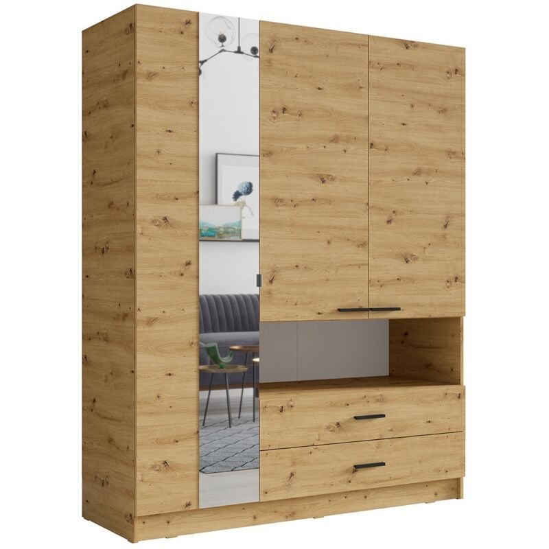 foto del prodotto armadio a 3 ante meije design moderno con specchio e nicchia a vista