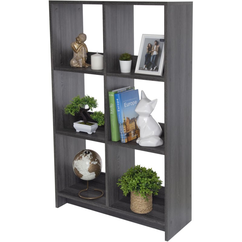 foto del prodotto armadio a giorno, libreria, ripiano a 6 scomparti, grande capacit , orizzontale e verticale, ufficio, camera da letto, soggiorno wood open shelf