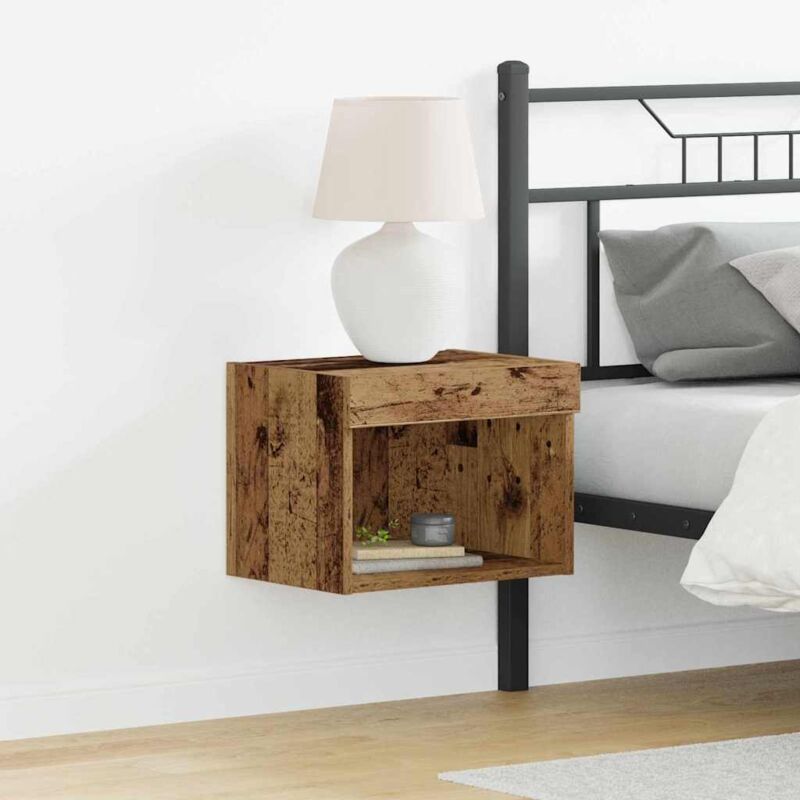 foto del prodotto armadio a muro vidaxl con luci led in legno antico 40x30x30 cm