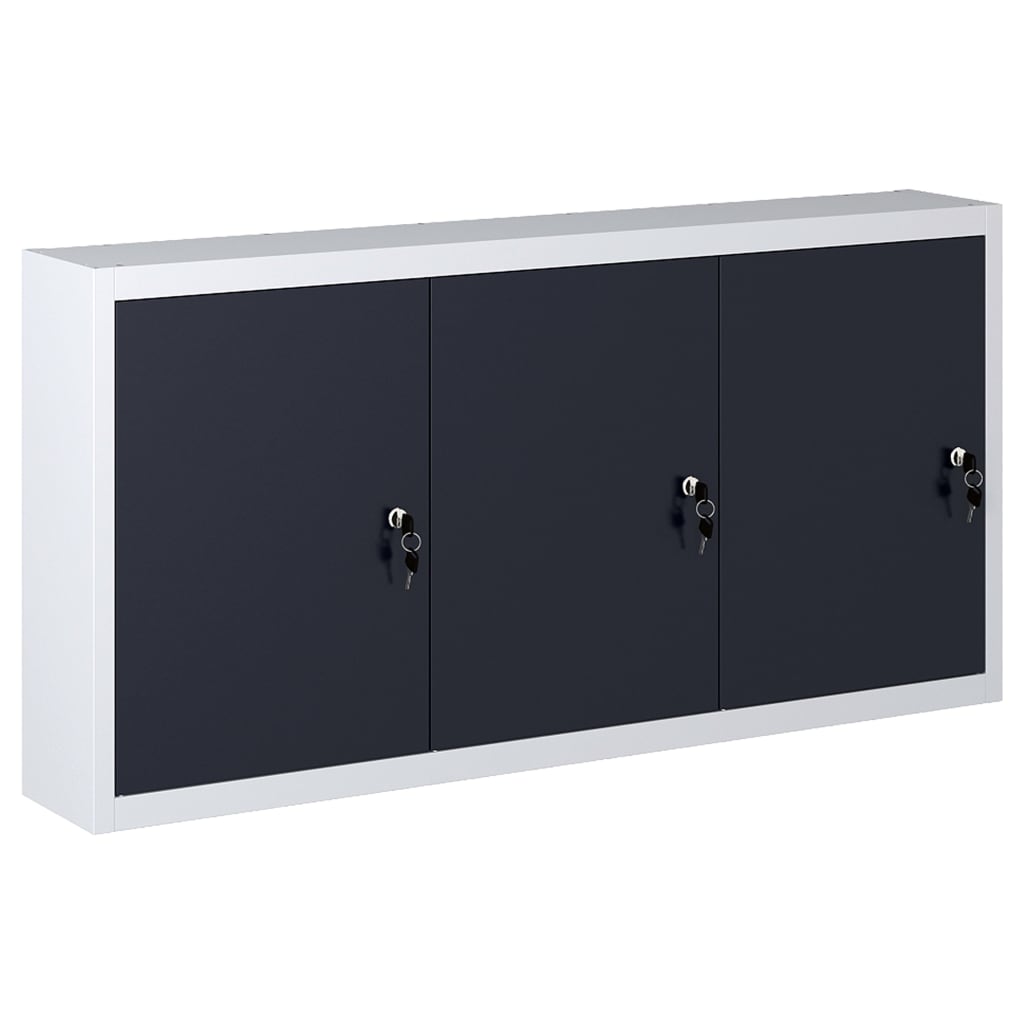 foto del prodotto armadio a parete stile industriale in metallo grigio nero cod mxl 78657
