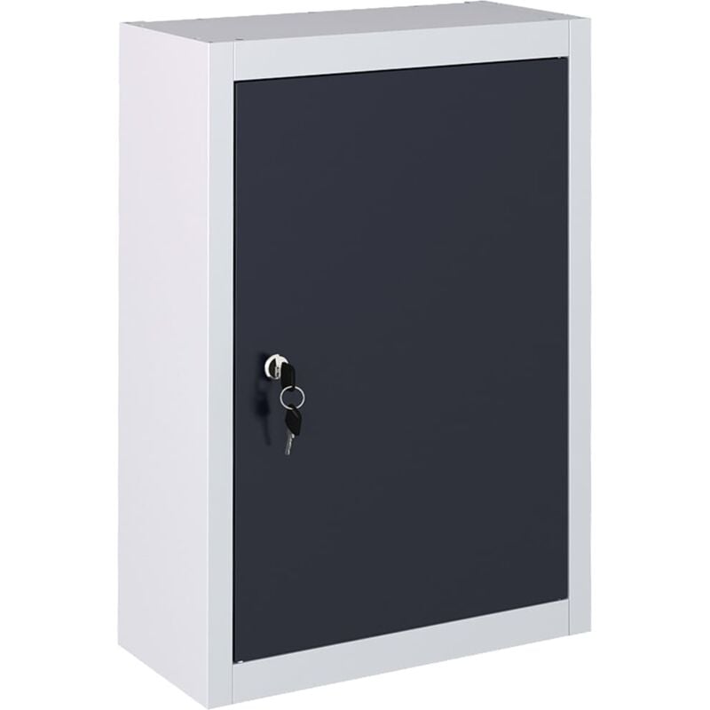 foto del prodotto armadio a parete stile industriale in metallo grigio nero vidaxl