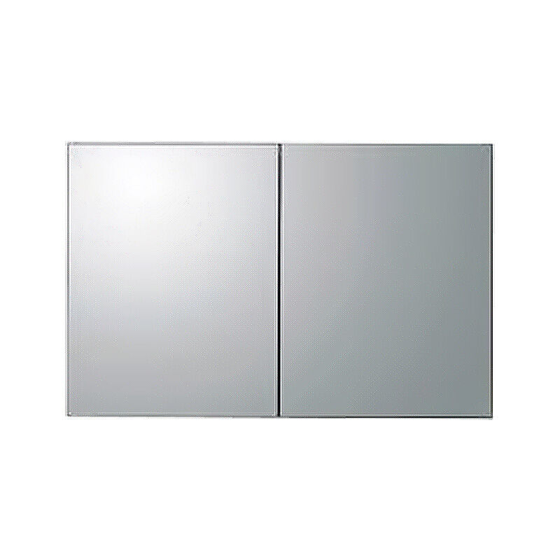 immagine 0 del prodotto armadio a specchio in alluminio a 2 ante specchio interno ed esterno 100 x 66 x 12 cm