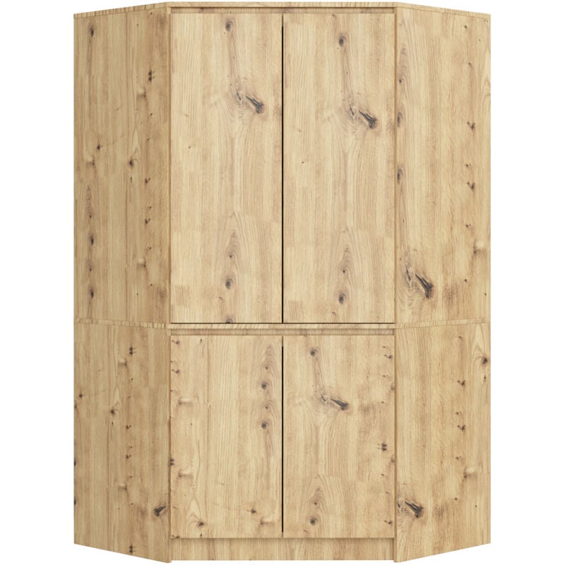 foto del prodotto armadio ad angolo akord s100 quercia artisan 100 cm 4 ante 100x50x180 cm