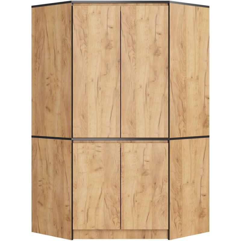 foto del prodotto armadio ad angolo akord s100 quercia craft 100 cm 4 ante 100x50x180 cm