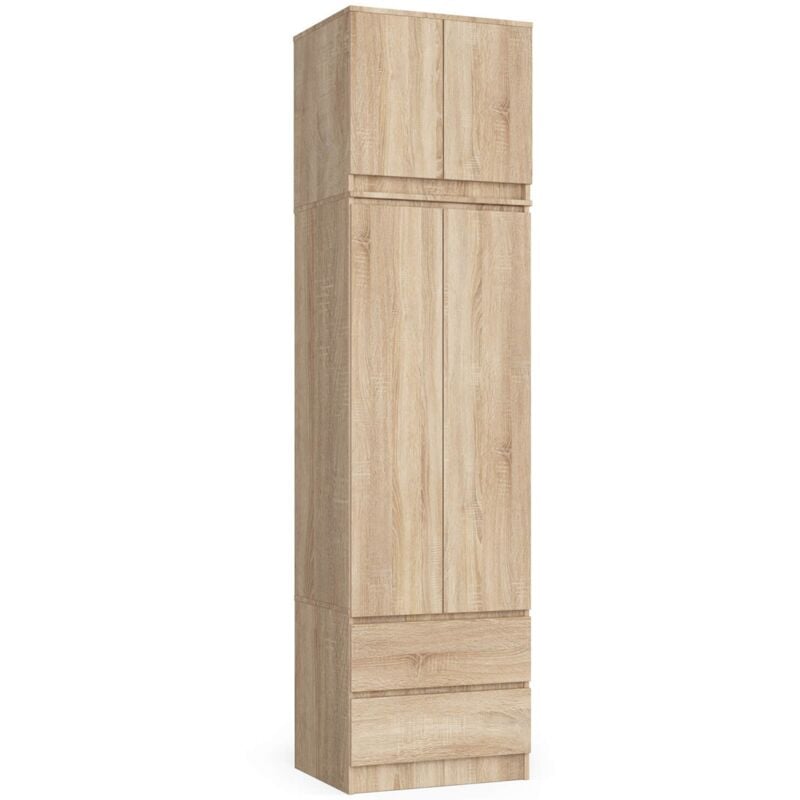foto del prodotto armadio akord s60 con sopralzo sonoma quercia 60 cm 2 ante 2 cassetti 60x51x234 cm