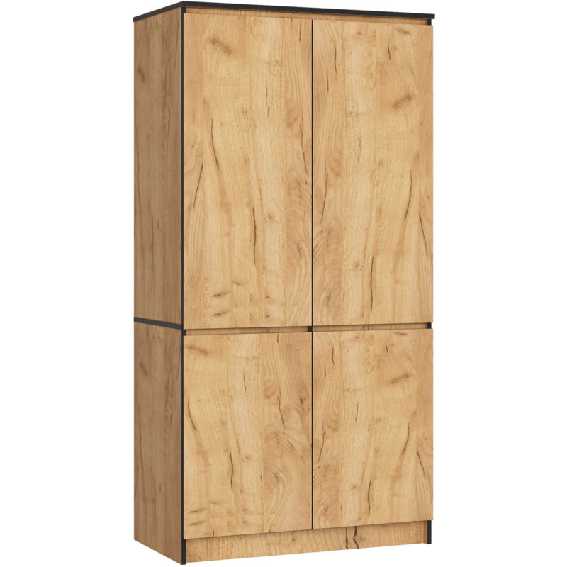 foto del prodotto armadio akord s90 4 ante quercia craft 90x51x180 cm