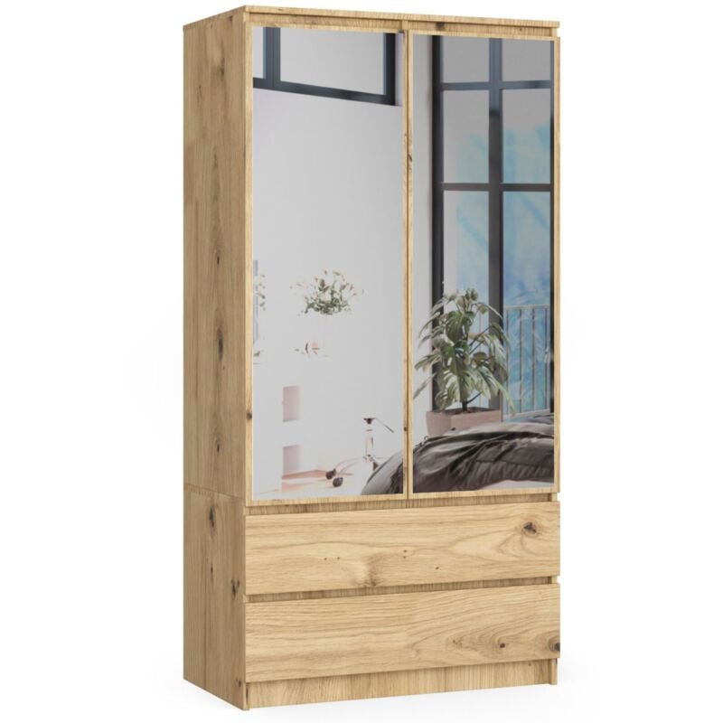 foto del prodotto armadio akord s90 quercia artisan 90 cm 2 ante 2 cassetti 90x51x180 cm