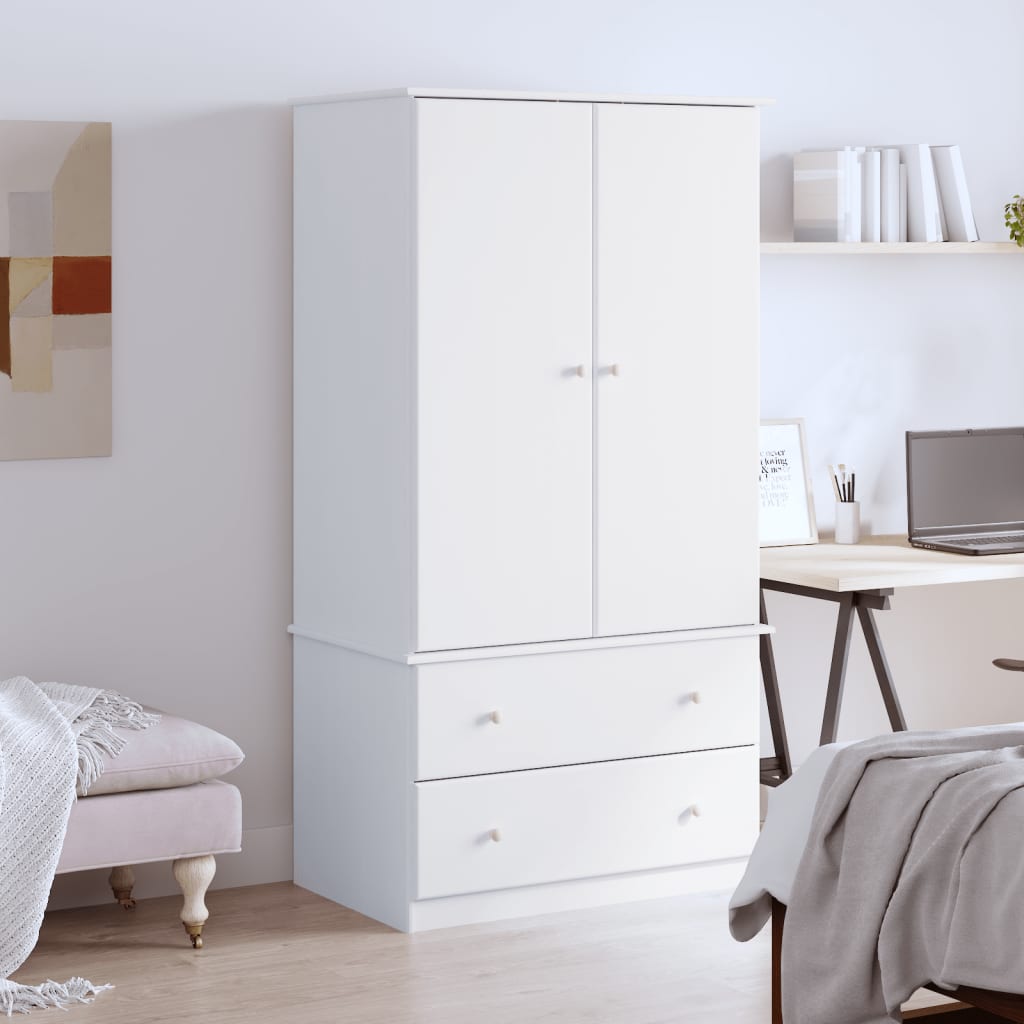 foto del prodotto armadio alta bianco 90x55x170 cm in legno massello di pinocod mxl 105220