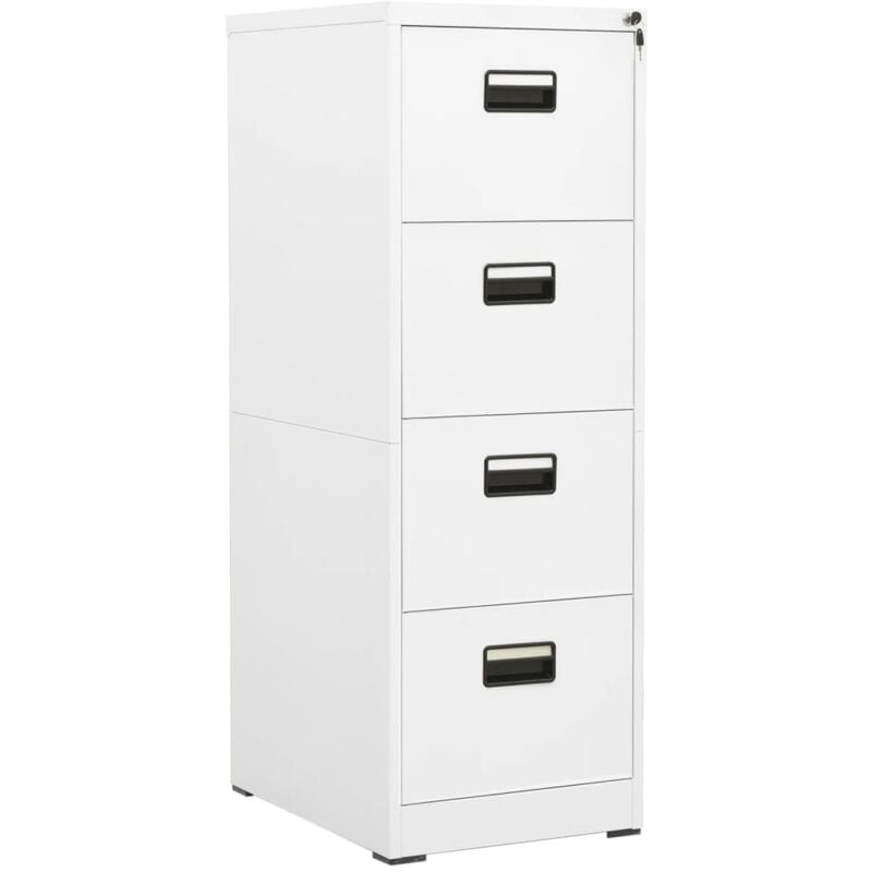 foto del prodotto armadio alto classificatore in acciaio con 4 cassetti vari colori colore bianco