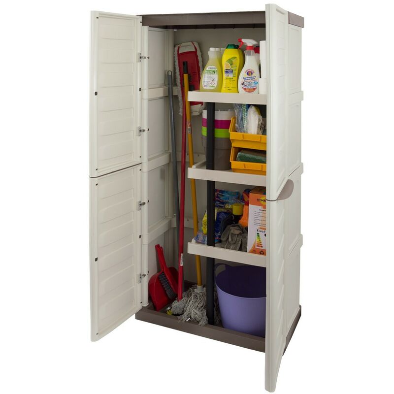 foto del prodotto armadio alto porta scope per esterno terrazzo tuttopiani mobile ripiani resina