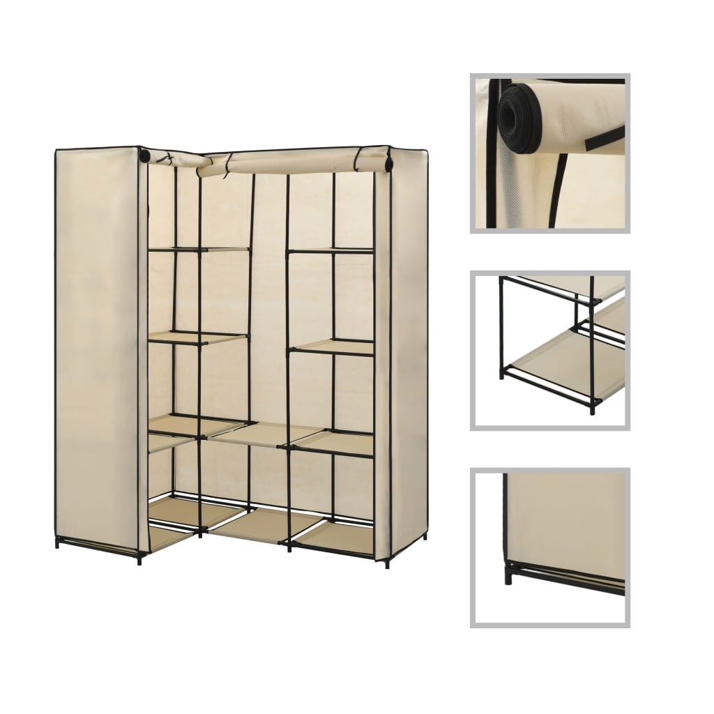foto del prodotto armadio angolare crema 130x87x169 cm vidaxl