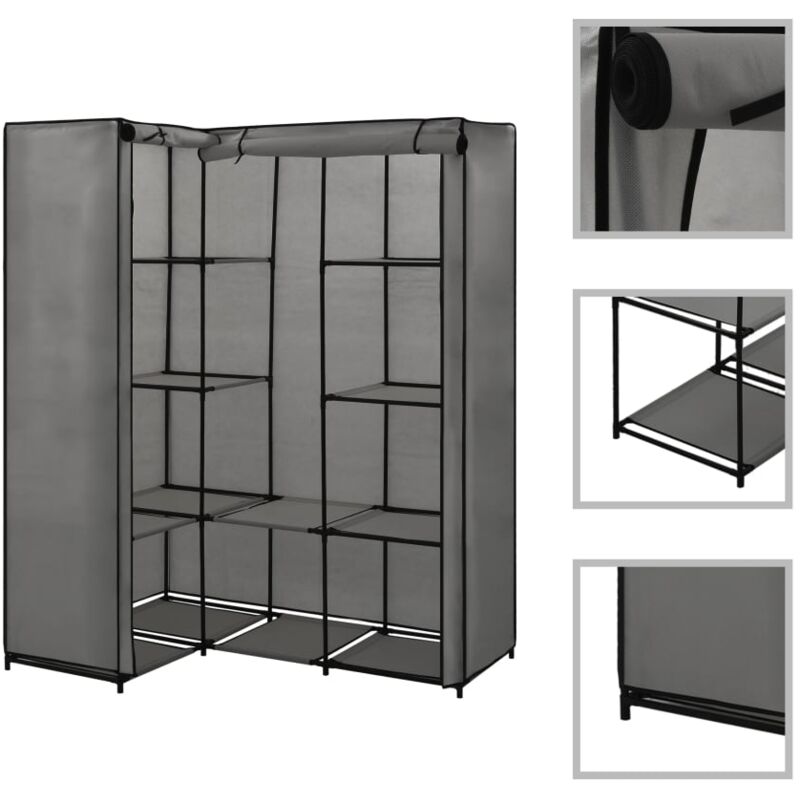 foto del prodotto armadio angolare grigio 130x87x169 cm vidaxl