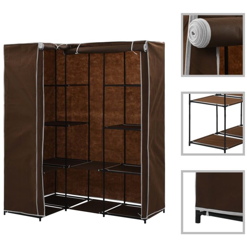 foto del prodotto armadio angolare marrone 130x87x169 cm vidaxl