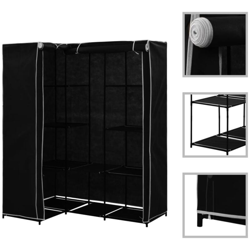 foto del prodotto armadio angolare nero 130x87x169 cm vidaxl