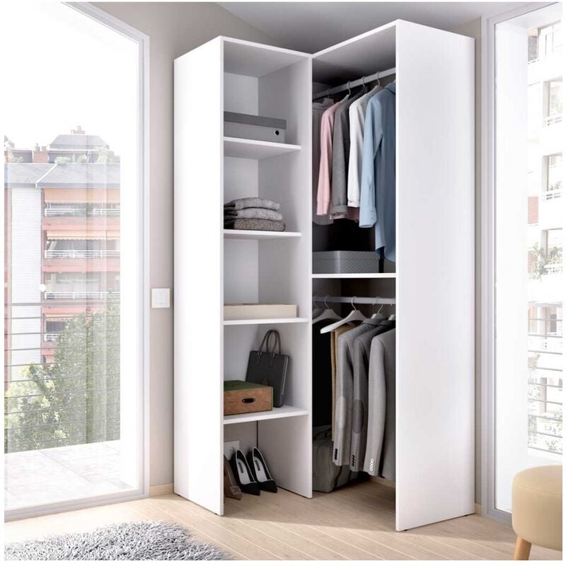 foto del prodotto armadio angolare zebra bianco