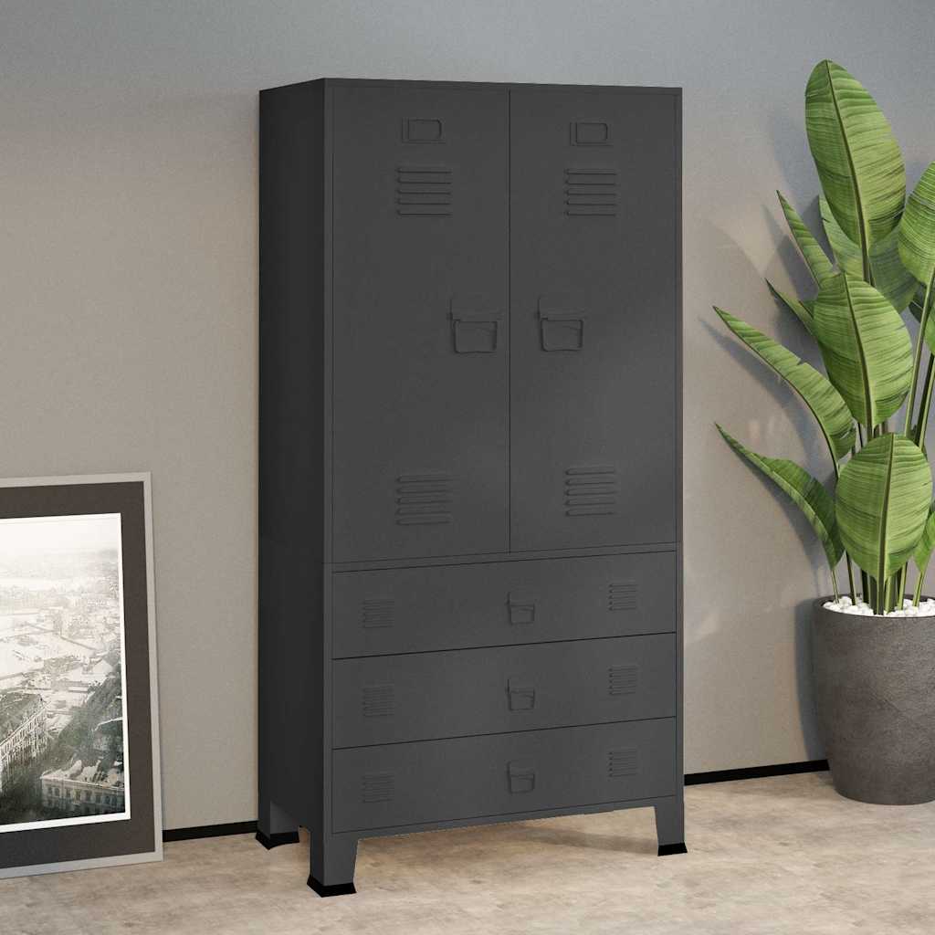 foto del prodotto armadio antracite industriale 90x50x180 cm in metallocod mxl 101420