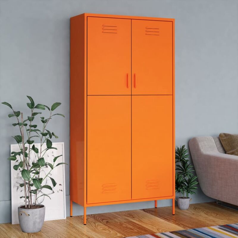 foto del prodotto armadio arancione 90x50x180 cm in acciaio vidaxl