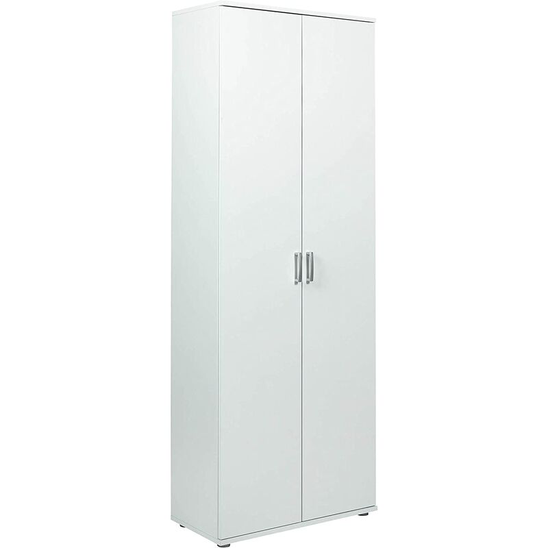 foto del prodotto armadio arconati portascope 2 ante ripiani 70x34x189h laminato bianco