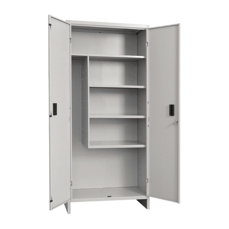 foto del prodotto armadio armadietto portascope 80 x 40 x h179 cm metallo lamiera grigio 2 ante