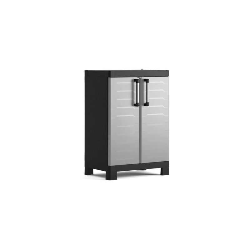 foto del prodotto armadio basso in resina keter detroit grigio, 65x45x97 cm