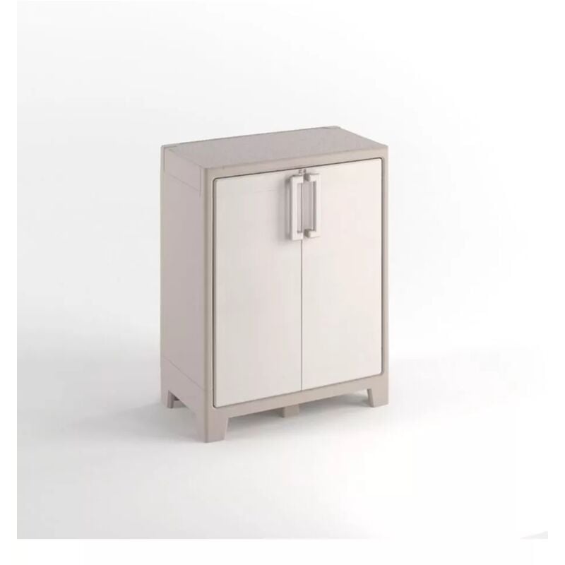 foto del prodotto armadio basso keter gulliver in polipropilene sabbia 80x44x100 cm