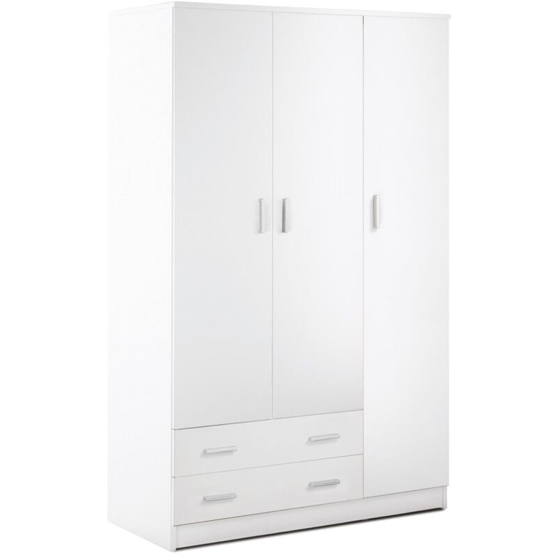 foto del prodotto armadio bianco 180 h 3 ante con 2 cassetti appendiabiti mobile camera da letto