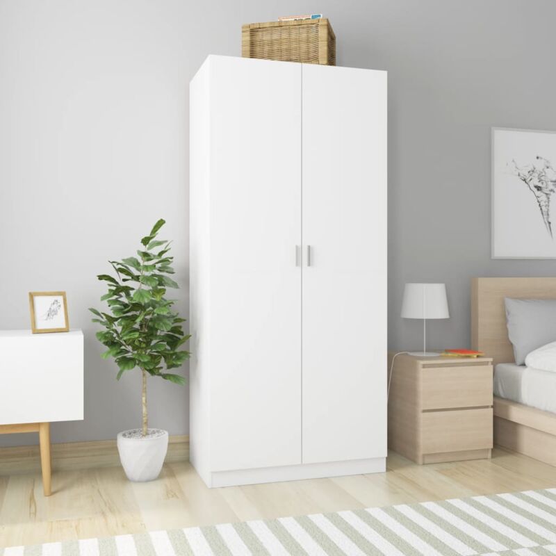 foto del prodotto armadio bianco 90x52x200 cm in legno multistrato vidaxl