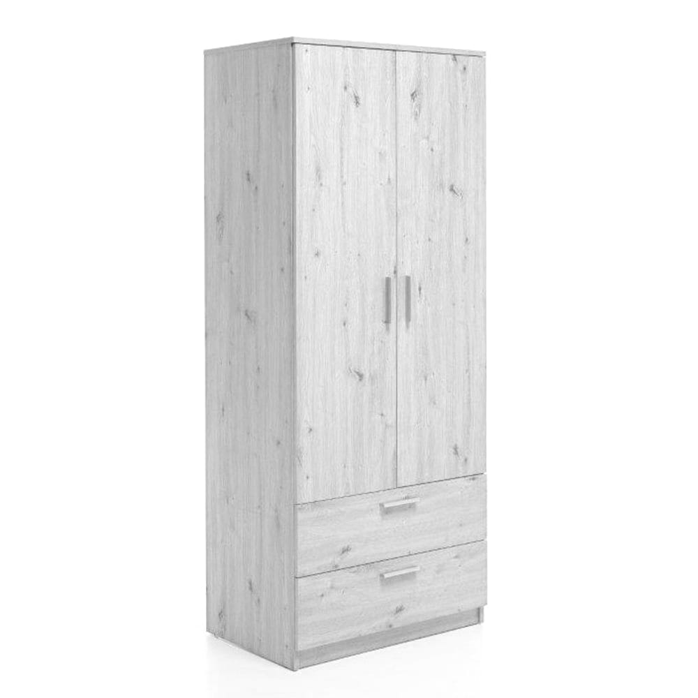 foto del prodotto armadio bianco chelsea con 2 ante e 2 cassetti 80x53x196h cm