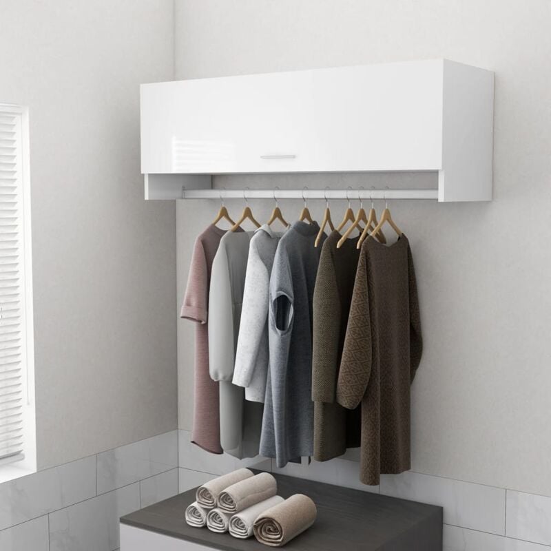 foto del prodotto armadio bianco lucido 100x32,5x35 cm in legno multistrato vidaxl