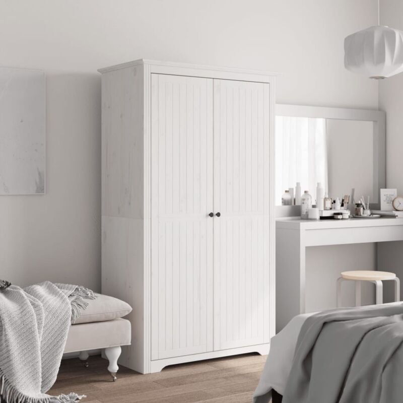 foto del prodotto armadio bodo 101x52x176,5 cm in legno massello di pino bianco