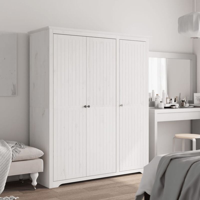 foto del prodotto armadio bodo 146x53,5x173 cm in legno massello di pino bianco vidaxl