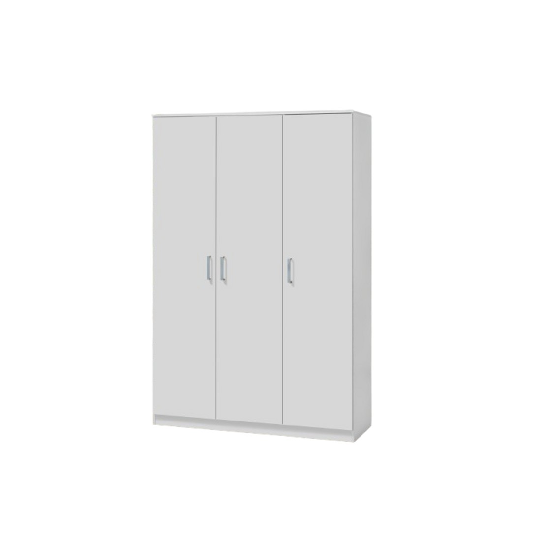 foto del prodotto armadio burdur 3 porte, bianco, maniglie grigie, stile contemporaneo