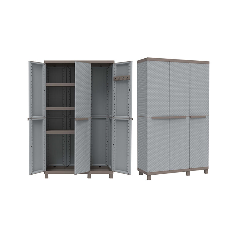 foto del prodotto armadio c rattan 102a 3 ante e 3 ripiani l102 x p39 x h170 terry