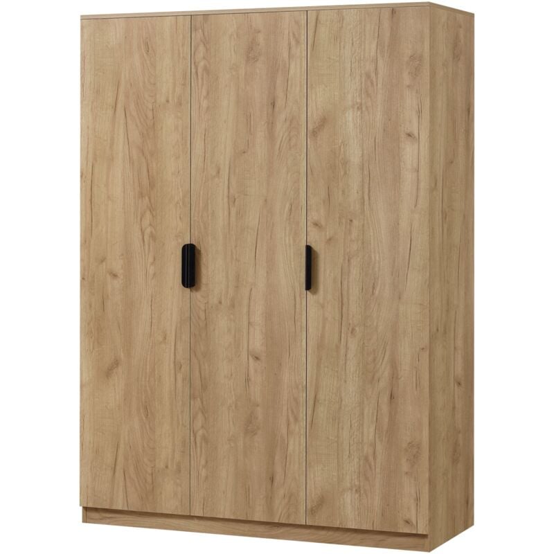 foto del prodotto armadio camera da letto armadio moderno contenitore senza tempo 1 armadio 4 ripiani in mdf 176 x 120 x 52 cm effetto rovere