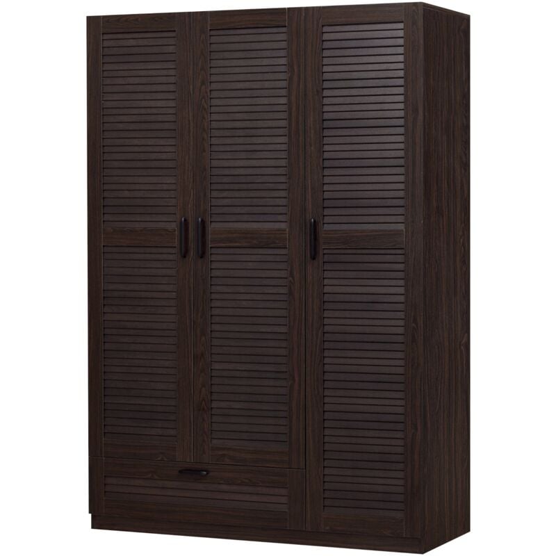 foto del prodotto armadio camera da letto armadio moderno contenitore senza tempo 7 ripiani 1 cassetto mdf 176 x 120 x 52 cm effetto noce scuro